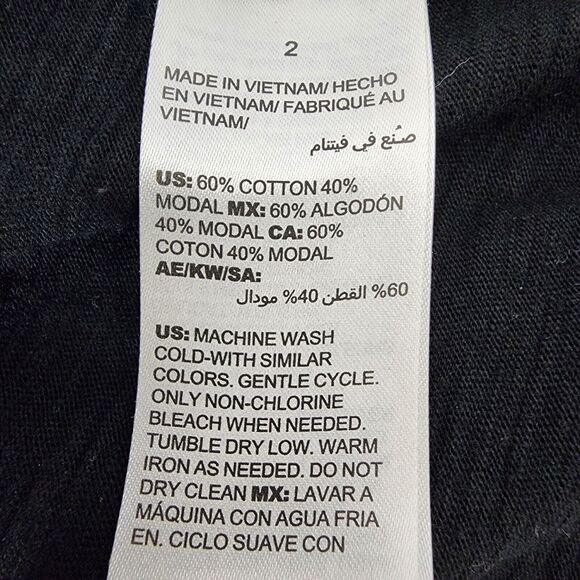 Chicos The Ultimate Tee Cardigan Size 2 Large Open Front Cotton Slub Knit Black - Picture 9 of 10